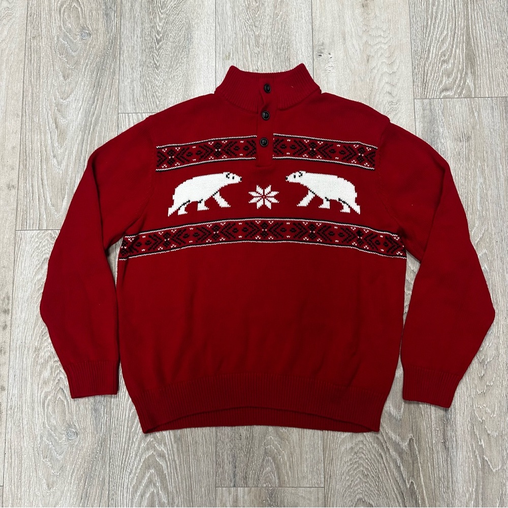 Chaps Men’s Red Polar Bear Sweater
